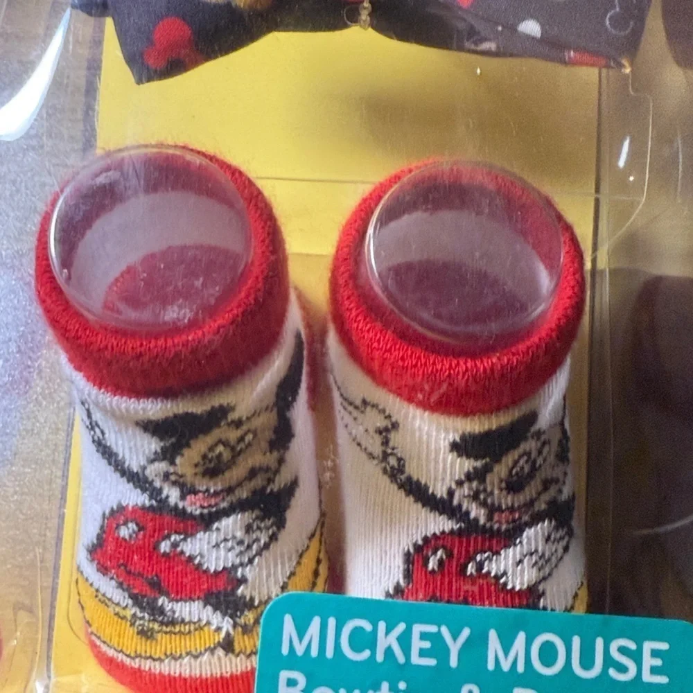 NEW! Disney Baby Mickey Mouse Kids Bowtie & Booties Set